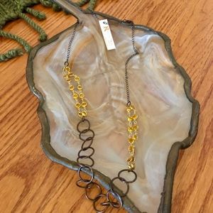 Rachel Eva Mixed Media Swarovski Topaz Necklace